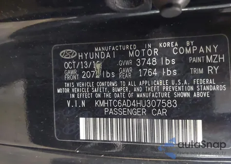 2017 Hyundai Veloster from USA, damaged, VIN KMHTC6AD4HU307583